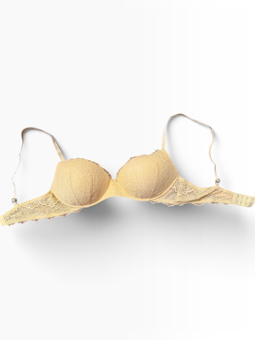 Women’s—Victoria’s Secret Yellow “Dream Angels—Padded No-Wire,” Bra. Size 38C.